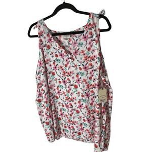 NWT St. John's Bay 2XL Floral Women's Blouse Cottage Prairie Bloom Farmhouse